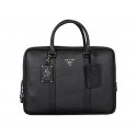 Imitation Prada Grainy Calf Leather Briefcase VA0089 Black Tl6638RC38