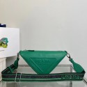 Knockoff High Quality Prada Leather Triangle shoulder bag 2EV055 green Tl5827Lg12