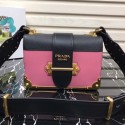 Prada Cahier leather bag 1BD045 rose&black Tl6521ea89