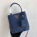 Prada Double Saffiano Original Calfskin Leather Bag 1BA212 Blue Tl6343hI90
