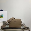 Prada Leather bag with shoulder strap 1BH082 gray Tl5785Av26