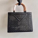 Prada leather tote bag 1AG405 black Tl5926rf34
