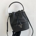 Prada Original Calfskin Leather Bucket Bag 1BH038 Black Tl6333Nw52