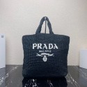 Prada Raffia tote bag 1NE229 black Tl5688PC54