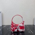 Prada Re-Edition 2000 embroidered drill mini bag 1NE515 red Tl5682Dq89
