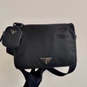 Prada Re-Nylon and Saffiano leather shoulder bag 2VD039 black Tl5990vK93