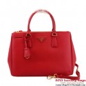 Prada Saffiano Leather 33CM Tote Bag BN2274 Red Tl6650Zr53