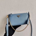 Prada Saffiano leather mini shoulder bag 2BH171 sky blue Tl6106qM91