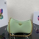 Prada Saffiano leather shoulder bag 2BC148 green Tl6065Wi77