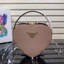 Prada Saffiano Original Leather Tote Heart Bag 1BH144 Pink Tl6325aj95