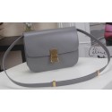 Replica Celine Classic Box Flap Bag Calfskin Leather C3369 Grey Tl5176cK54