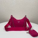 Replica Fashion Prada Re-Edition nylon shoulder bag 1BH204 Dark pink Tl5948HM85