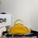 Replica Prada Leather Triangle bag 1BB082 yellow Tl5821Ac56