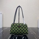 Top Prada Small embroidered fabric Symbole bag 1BA368 green Tl5697lE56