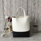 Celine Cabas Phantom Bags Calfskin Leather C2204 White&Black Tl5067wv88