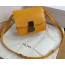 Celine Classic Box mini Flap Bag Smooth Leather C11041T Yellow Tl5193Ty85