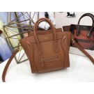 Celine Luggage Nano Tote Bag Original Leather CC3560 Brown Tl5155Ag46