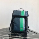 Fake Prada Technical fabric and leather backpack 2VZ135 black&green Tl6210Iw51