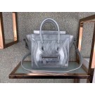 Luxury CELINE NANO LUGGAGE BAG IN LAMINATED LAMBSKIN 189243 SILVER Tl4969kp43