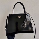 Prada Brushed leather handbag 1BA321 black Tl6011DV39