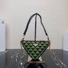 Prada Symbole leather and fabric mini bag 1BC176 Green Tl5752bT70