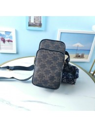 AAAAA Imitation Celine SMALL CAMERA BAG IN TRIOMPHE CANVAS CL90832 black Tl4842Sy67