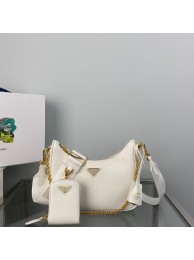 Best Replica Prada Re-Edition 2005 Saffiano shoulder bag 1BH204 white Tl5766bj75