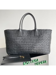 Bottega Veneta Large intreccio leather tote bag 608811 black Tl16638PC54