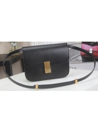 Celine Classic Box Flap Bag Calfskin Leather C3369 Black Tl5177uk46