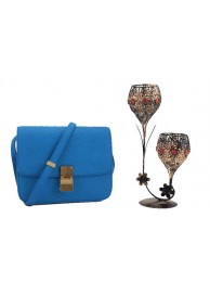 Celine Classic Box Small Flap Bag Smooth Leather 11042 Blue Tl5226Va47