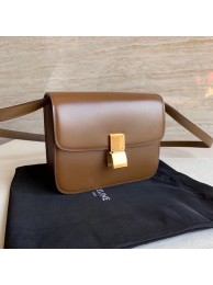 Celine Classic Box Teen Flap Bag Original Calfskin Leather 3379 Brown Tl4870lu18