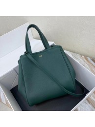 Celine LARGE SOFT BAG IN SUPPLE GRAINED CALFSKIN 55825 blackish green Tl4812uk46