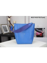 CELINE Sangle Seau Bag in Calfskin Leather C3369 Blue Tl5089Xp72