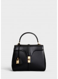 CELINE SMALL 16 BAG IN SATINATED CALFSKIN A188003 black Tl4985nS91