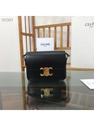 Celine TEEN TRIOMPHE BAG IN SHINY CALFSKIN MINERAL 188423 black Tl4779Yo25