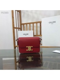 Celine TEEN TRIOMPHE BAG IN SHINY CALFSKIN MINERAL 188423 red Tl4778ER88