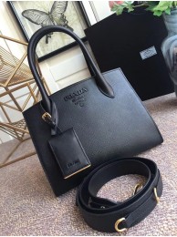 Cheap Prada Bibliotheque Handbag in Calf Leather 1BA156 black Tl6571ZZ98