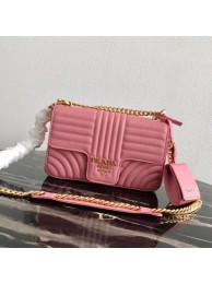 Cheap Prada Diagramme medium leather bag 1BD108 pink Tl6374sJ42