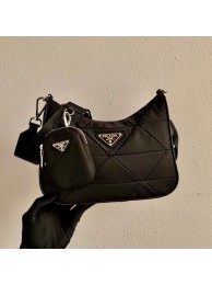 Fake Best Prada Re-Edition nylon shoulder bag 1BC151A black Tl6002Nk59