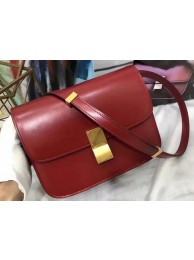 Fake Celine Classic Box Flap Bag Smooth Leather C20447 Red Tl5172lF58