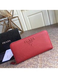 Fake Cheap Prada Saffiano Leather Large Zippy Wallets 1MH317 red Wallets Tl6710Kt89