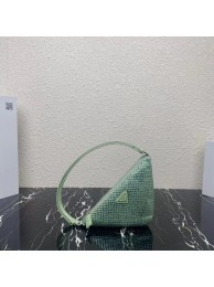 Fake Prada crystal handbag 1VH243 green Tl5784Sq37