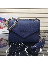 Fake Prada Monochrome Saffiano leather bag 1BD127 blue Tl6541EQ38
