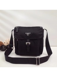 Fake Prada Nylon and leather shoulder bag BT8994 black Tl6514Sq37