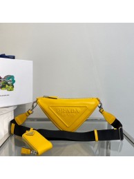 Fake Prada Padded Nappa Leather Shoulder Bag 1BH190 Yellow Tl5788bz90