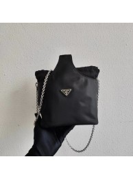 Fake Prada Re-Nylon and Saffiano leather shoulder bag 1AG036 black Tl5859yQ90
