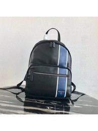Fake Prada Technical fabric and leather backpack 2VZ066 black&blue Tl6217qZ31
