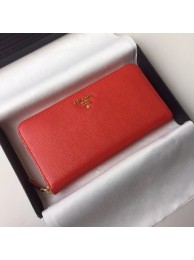 Fashion Prada Leather Large Zippy Wallets 1ML505 red Tl6685Of26