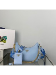 Imitation 1:1 Prada Re-Edition 2005 Saffiano shoulder bag 1BH204 sky blue Tl5763LT32
