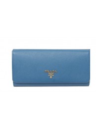 Imitation AAA Prada Saffiano Leather Bifond Wallet 1M11335 SkyBlue Tl6743kf15